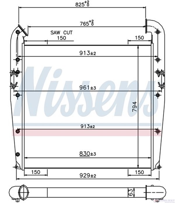 РАДИАТОР ИНТЕРКУЛЕР SCANIA 4 - SERIES (1995-) T 114 G/340 - NISSENS
