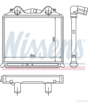 РАДИАТОР ИНТЕРКУЛЕР MAN TGA (2000-) 26.350, 26.360 FDC, FDRC, FDC/M, FDRC/M, FDLC, FDLRC, FNHLC - NISSENS