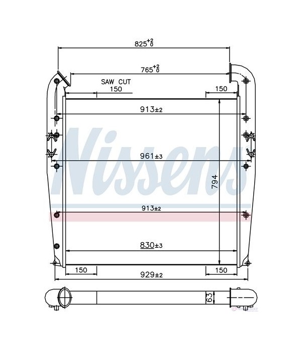 РАДИАТОР ИНТЕРКУЛЕР SCANIA 4 - SERIES (1995-) 124 C/360 - NISSENS