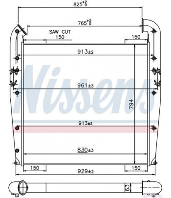 РАДИАТОР ИНТЕРКУЛЕР SCANIA 4 - SERIES (1995-) T 114 G/380 - NISSENS