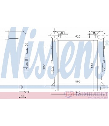 РАДИАТОР ИНТЕРКУЛЕР RENAULT TRUCKS KERAX (1997-) 385.26/A,385.26/B,385.26/C - NISSENS
