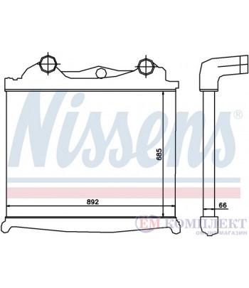 РАДИАТОР ИНТЕРКУЛЕР MAN TGA (2000-) 24.390, 24.400 FPLS, FPLRS - NISSENS