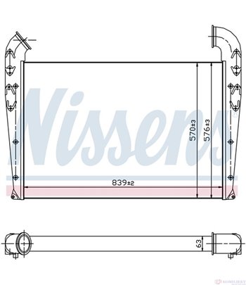 РАДИАТОР ИНТЕРКУЛЕР SCANIA 4 - SERIES (1995-) 144 G/530 - NISSENS