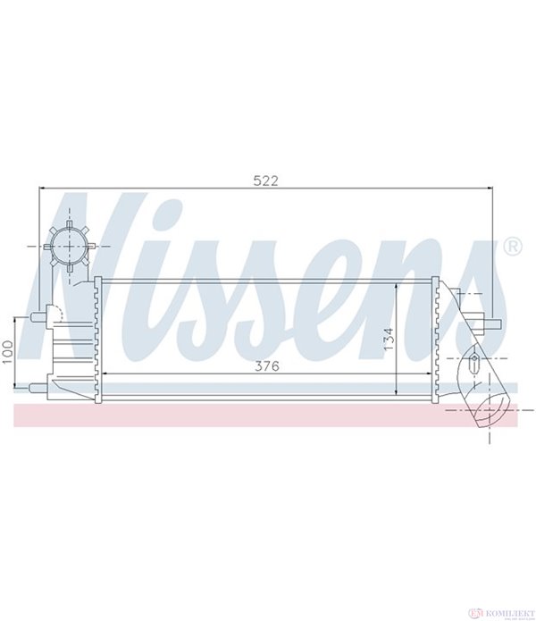 РАДИАТОР ИНТЕРКУЛЕР FIAT ULYSSE (2002-) 2.2 D Multijet - NISSENS