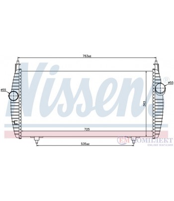 РАДИАТОР ИНТЕРКУЛЕР CITROEN C5 (2008-) 2.2 HDi - NISSENS