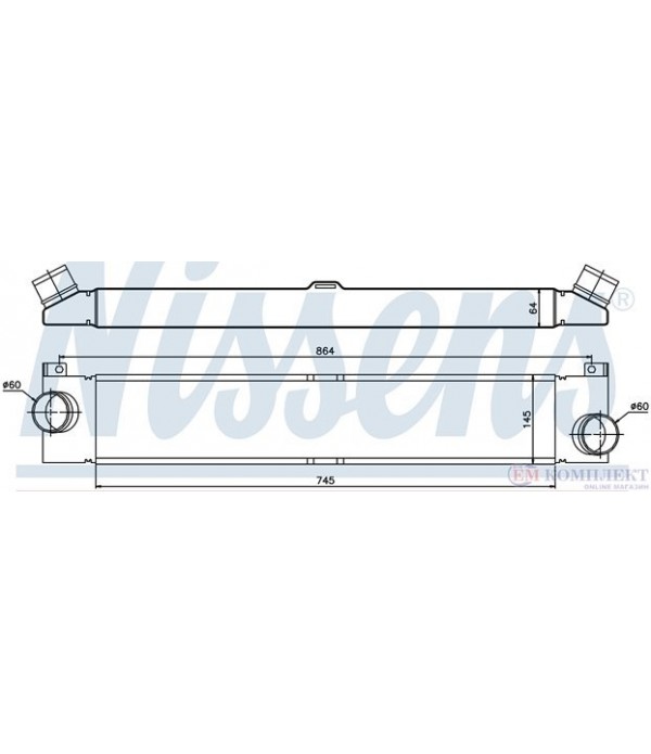 РАДИАТОР ИНТЕРКУЛЕР PEUGEOT BOXER (2006-) 2.2 HDi 100 - NISSENS