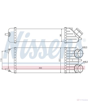 РАДИАТОР ИНТЕРКУЛЕР CITROEN C3 (2002-) 1.6 16V HDi - NISSENS
