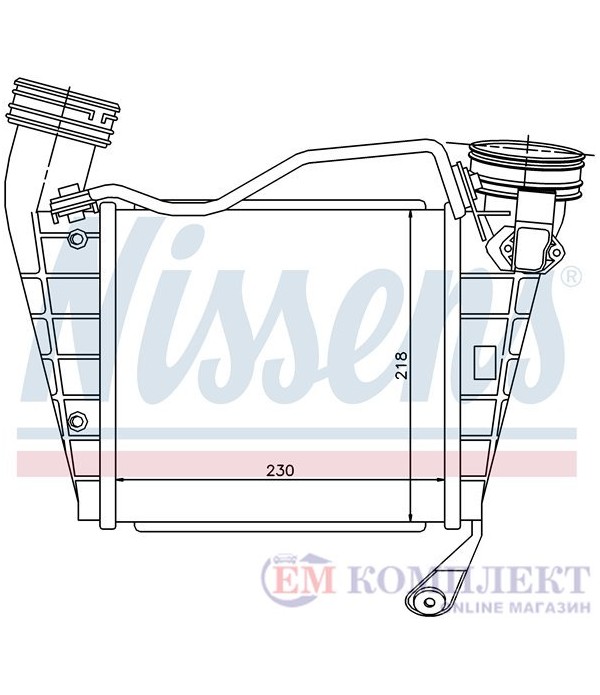 РАДИАТОР ИНТЕРКУЛЕР VOLKSWAGEN PHAETON (2002-) 5.0 V10 TDI 4motion - NISSENS