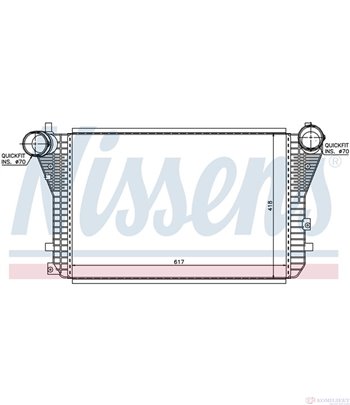 РАДИАТОР ИНТЕРКУЛЕР SEAT ALTEA (2004-) 2.0 TDI 16V - NISSENS