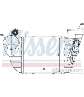 РАДИАТОР ИНТЕРКУЛЕР AUDI TT ROADSTER (1999-) 1.8 T - NISSENS