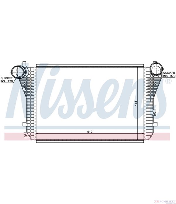 РАДИАТОР ИНТЕРКУЛЕР VOLKSWAGEN GOLF VI (2008-) 2.0 R 4motion - NISSENS