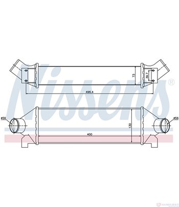 РАДИАТОР ИНТЕРКУЛЕР FORD TRANSIT (2000-) 2.4 DI - NISSENS