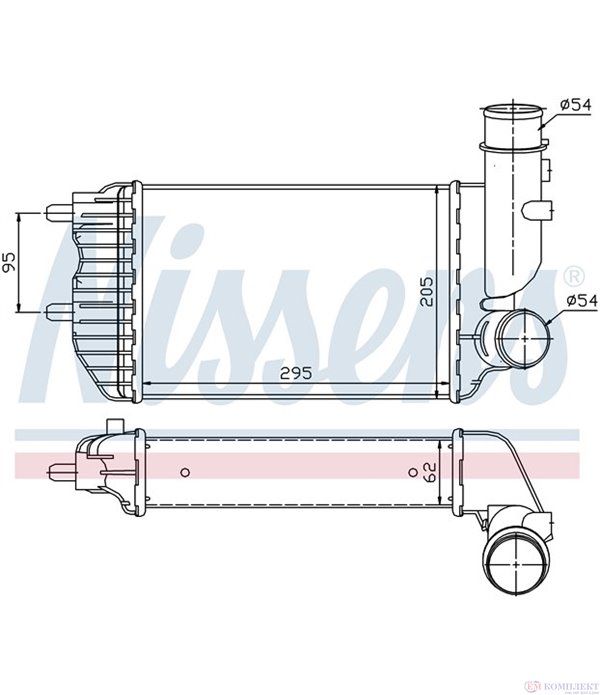 РАДИАТОР ИНТЕРКУЛЕР PEUGEOT BOXER (1994-) 1.9 TD - NISSENS