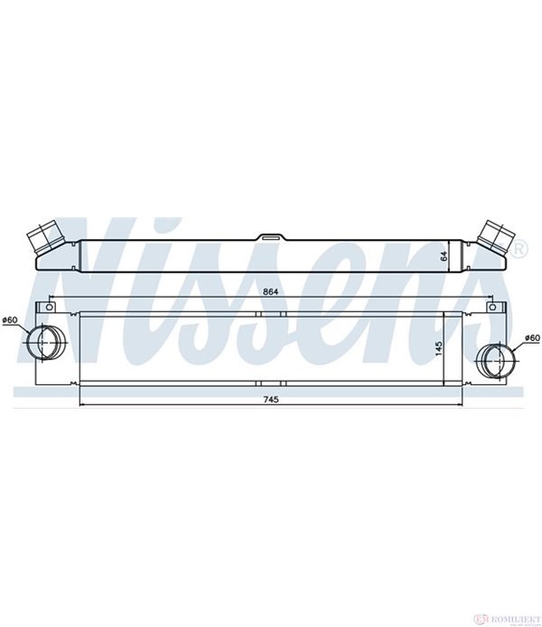 РАДИАТОР ИНТЕРКУЛЕР PEUGEOT BOXER (2006-) 3.0 HDi 160 - NISSENS