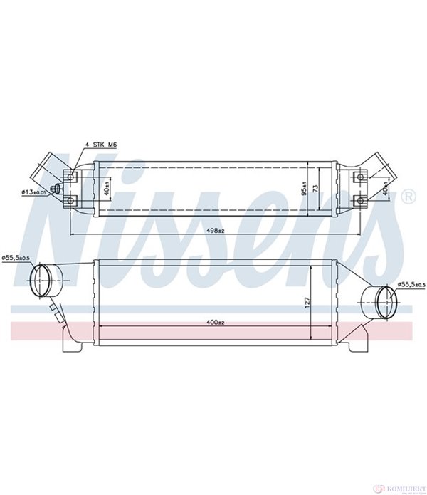 РАДИАТОР ИНТЕРКУЛЕР FORD TRANSIT (2000-) 2.0 DI - NISSENS