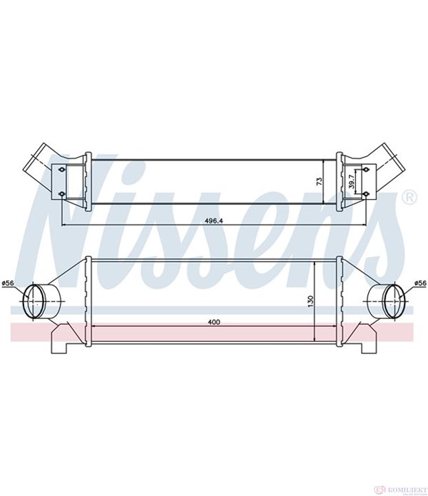 РАДИАТОР ИНТЕРКУЛЕР FORD TRANSIT (2000-) 2.4 TDE - NISSENS