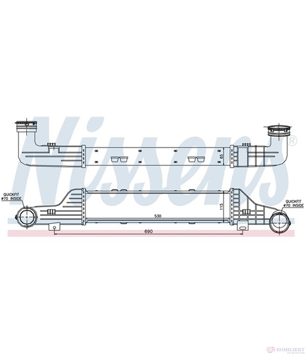 РАДИАТОР ИНТЕРКУЛЕР MERCEDES E CLASS COMBI S210 (1996-) E 320 T CDI - NISSENS