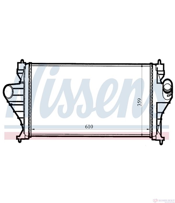 РАДИАТОР ИНТЕРКУЛЕР PEUGEOT 605 (1989-) 2.1 TD 12V - NISSENS