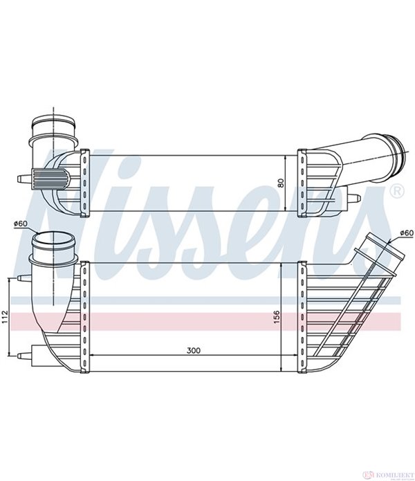 РАДИАТОР ИНТЕРКУЛЕР FIAT SCUDO (2007-) 2.0 D Multijet - NISSENS