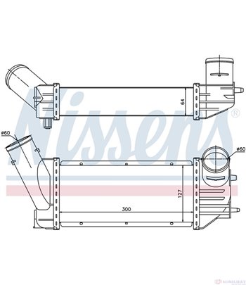 РАДИАТОР ИНТЕРКУЛЕР PEUGEOT PARTNER COMBISPACE (1996-) 2.0 HDI - NISSENS