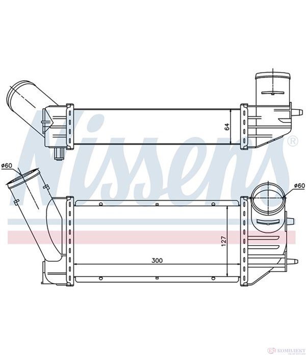 РАДИАТОР ИНТЕРКУЛЕР PEUGEOT 307 BREAK (2002-) 2.0 HDI 90 - NISSENS