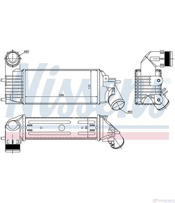 РАДИАТОР ИНТЕРКУЛЕР CITROEN C5 (2001-) 2.0 HDi - NISSENS