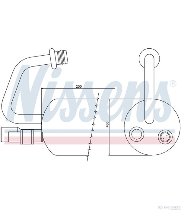 ДЕХИДРАТОР КЛИМАТИК FORD COUGAR (1998-) 2.5 ST200 - NISSENS