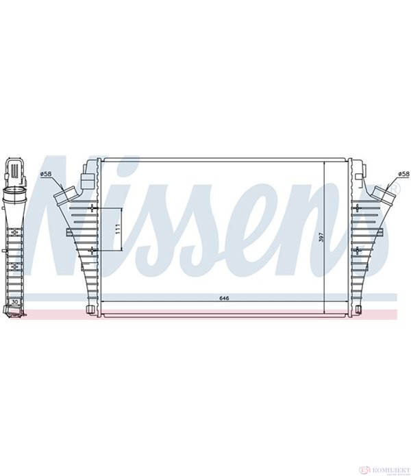 РАДИАТОР ИНТЕРКУЛЕР SAAB 9-3 (2002-) 2.0 T Bio Power XWD - NISSENS