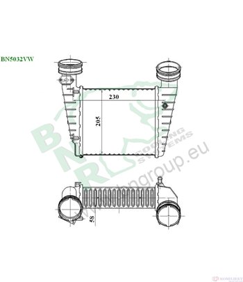 РАДИАТОР ИНТЕРКУЛЕР VOLKSWAGEN PASSAT (2000-) 1.8 4motion - BNR