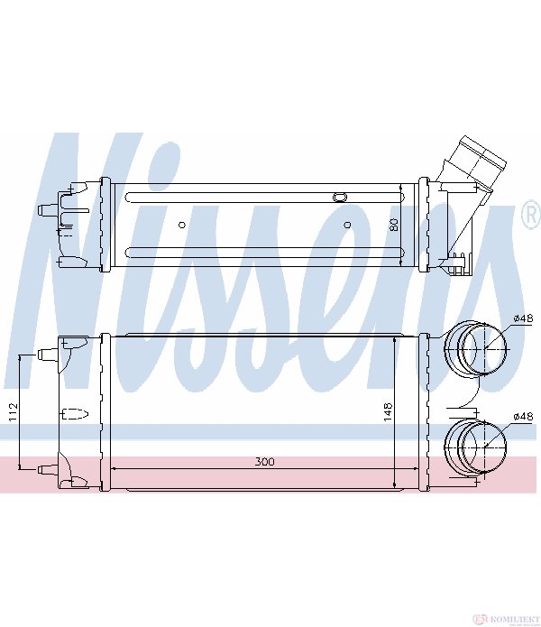 РАДИАТОР ИНТЕРКУЛЕР PEUGEOT 308 (2007-) 1.6 HDi - NISSENS