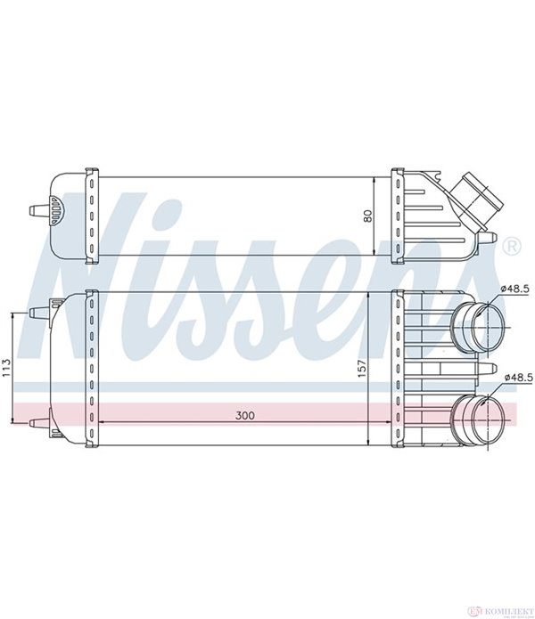 РАДИАТОР ИНТЕРКУЛЕР PEUGEOT 207 CC (2007-) 1.6 HDi - NISSENS