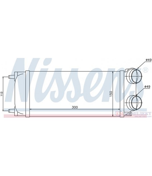 РАДИАТОР ИНТЕРКУЛЕР PEUGEOT 307 BREAK (2002-) 1.6 HDi 110 - NISSENS