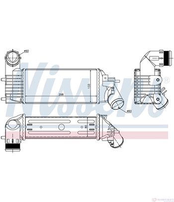 РАДИАТОР ИНТЕРКУЛЕР CITROEN C5 BREAK (2001-) 2.2 HDi - NISSENS