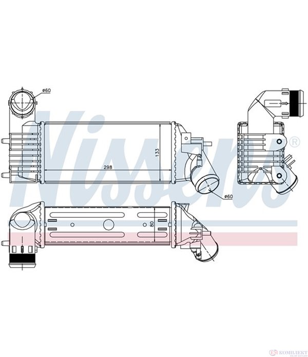 РАДИАТОР ИНТЕРКУЛЕР PEUGEOT 607 (2000-) 2.2 HDI - NISSENS