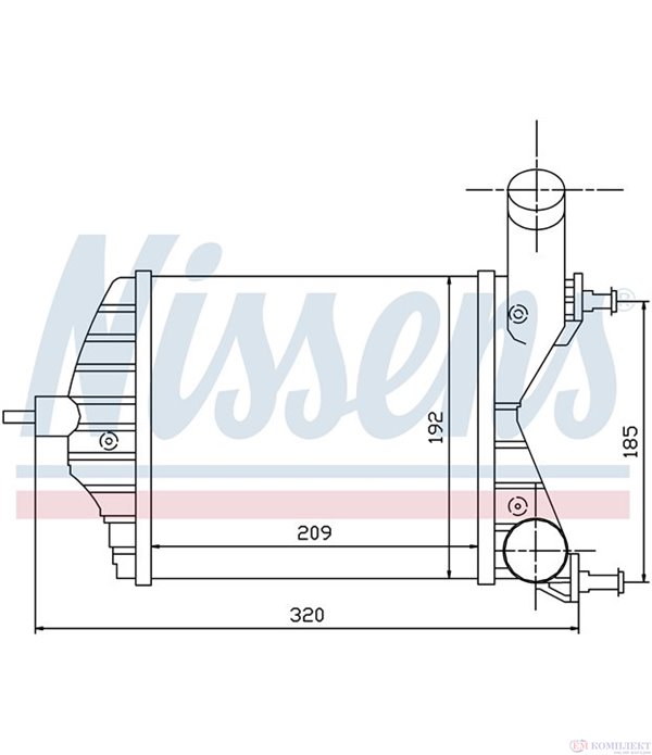 РАДИАТОР ИНТЕРКУЛЕР FIAT PUNTO (1999-) 1.3 JTD 16V - NISSENS