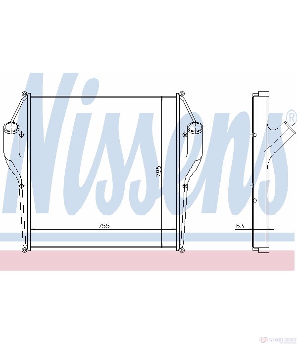 РАДИАТОР ИНТЕРКУЛЕР RENAULT TRUCKS MAGNUM (1990-) AE 520.24T - NISSENS