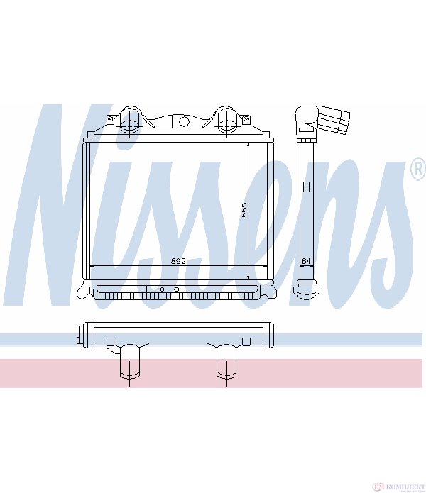 РАДИАТОР ИНТЕРКУЛЕР MAN TGA (2000-) 35.480 FFDK, FFDLK - NISSENS