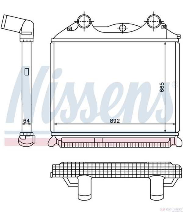 РАДИАТОР ИНТЕРКУЛЕР MAN TGA (2000-) 32.480 FFD-TM - NISSENS
