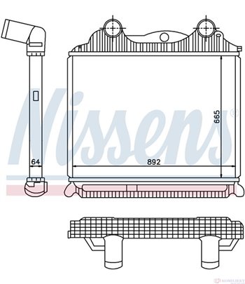 РАДИАТОР ИНТЕРКУЛЕР MAN TGA (2000-) 37.480 FFDC - NISSENS