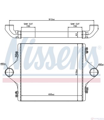 РАДИАТОР ИНТЕРКУЛЕР MAN F 2000 (1994-) 33.423 DFAK, DFA-KI - NISSENS