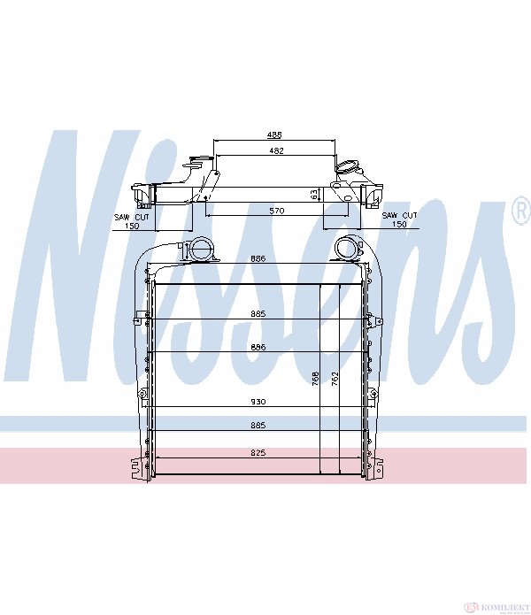 РАДИАТОР ИНТЕРКУЛЕР SCANIA P,G,R,T - SERIES (2004-) G 400, P 400, R 400 - NISSENS