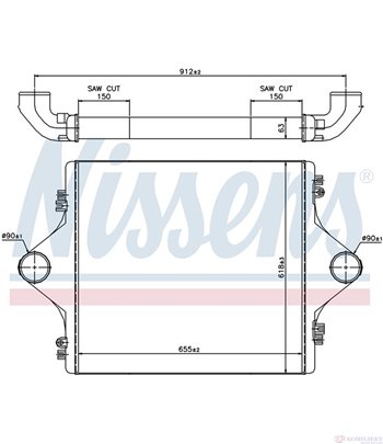 РАДИАТОР ИНТЕРКУЛЕР MAN F 2000 (1994-) 23.403 FNLLC - NISSENS