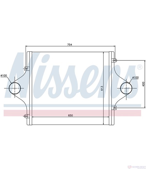 РАДИАТОР ИНТЕРКУЛЕР MAN F 90 (1986-) 19.402 FS,19.402 FLS,19.402 FLLS - NISSENS