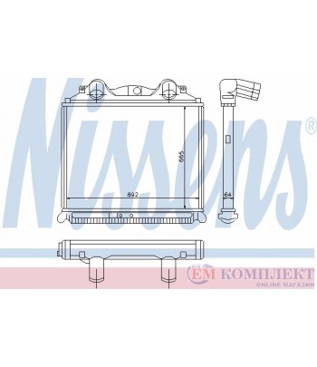 РАДИАТОР ИНТЕРКУЛЕР MAN TGA (2000-) 18.360 FC, FLC, FRC, FLLC, FLLC/N, FLLW, FLLRW - NISSENS