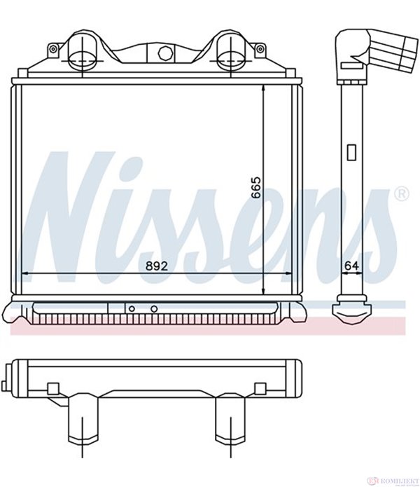 РАДИАТОР ИНТЕРКУЛЕР MAN TGA (2000-) 33.360 FD-TM, FDR-TM - NISSENS