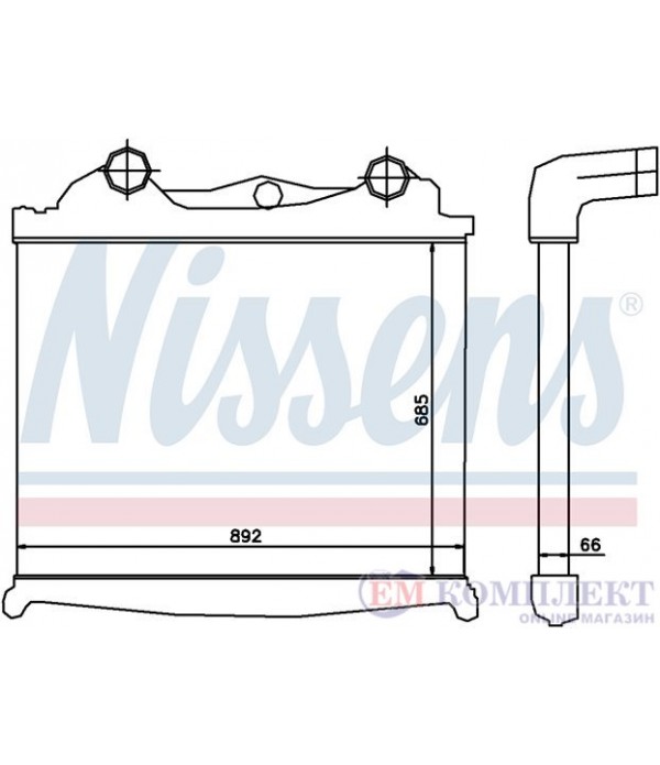 РАДИАТОР ИНТЕРКУЛЕР MAN TGA (2000-) 26.350, 26.360 FDS, FDS/M, FDLS, FDRS, FNHLS, FPHLS - NISSENS