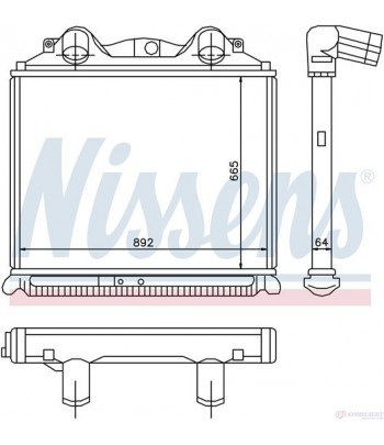 РАДИАТОР ИНТЕРКУЛЕР MAN TGA (2000-) 18.350, 18.360 FAS, FALS, FHLS, FHLS/M - NISSENS