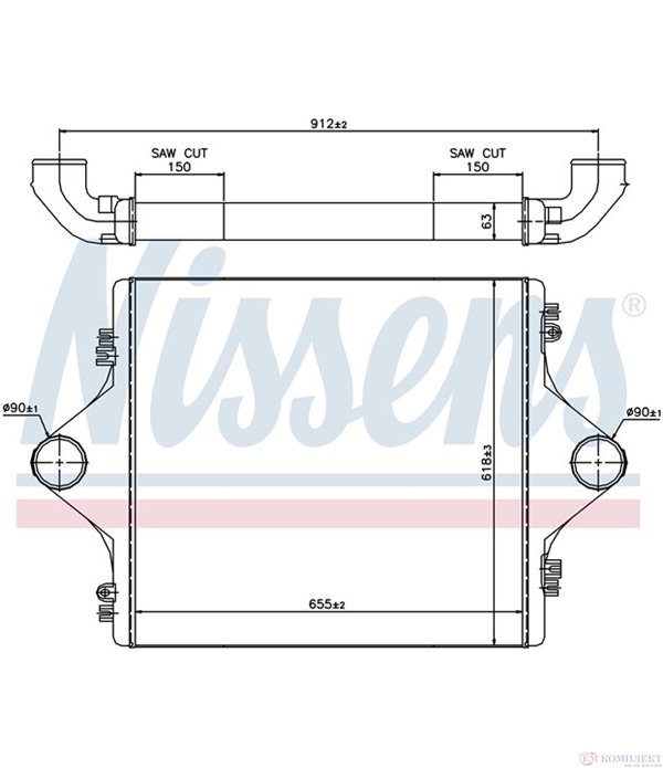 РАДИАТОР ИНТЕРКУЛЕР MAN F 2000 (1994-) 27.273 DFAK - NISSENS