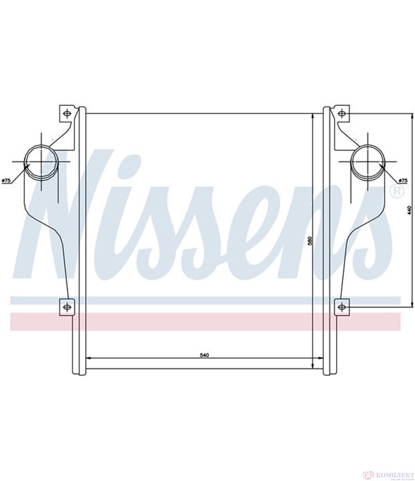 РАДИАТОР ИНТЕРКУЛЕР IVECO EUROCARGO (1991-) 150 E 27, 150 E 27 R - NISSENS