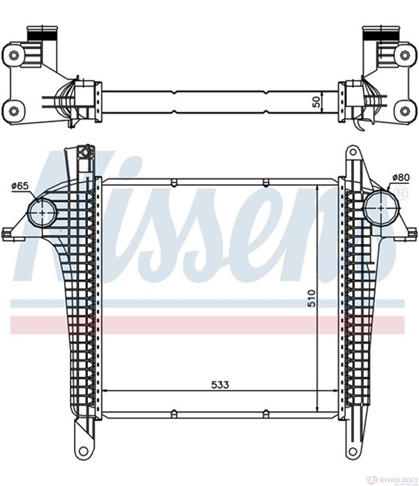 РАДИАТОР ИНТЕРКУЛЕР MAN TGL (2005-) 8.240 FC, FRC, FLC, FLRC - NISSENS